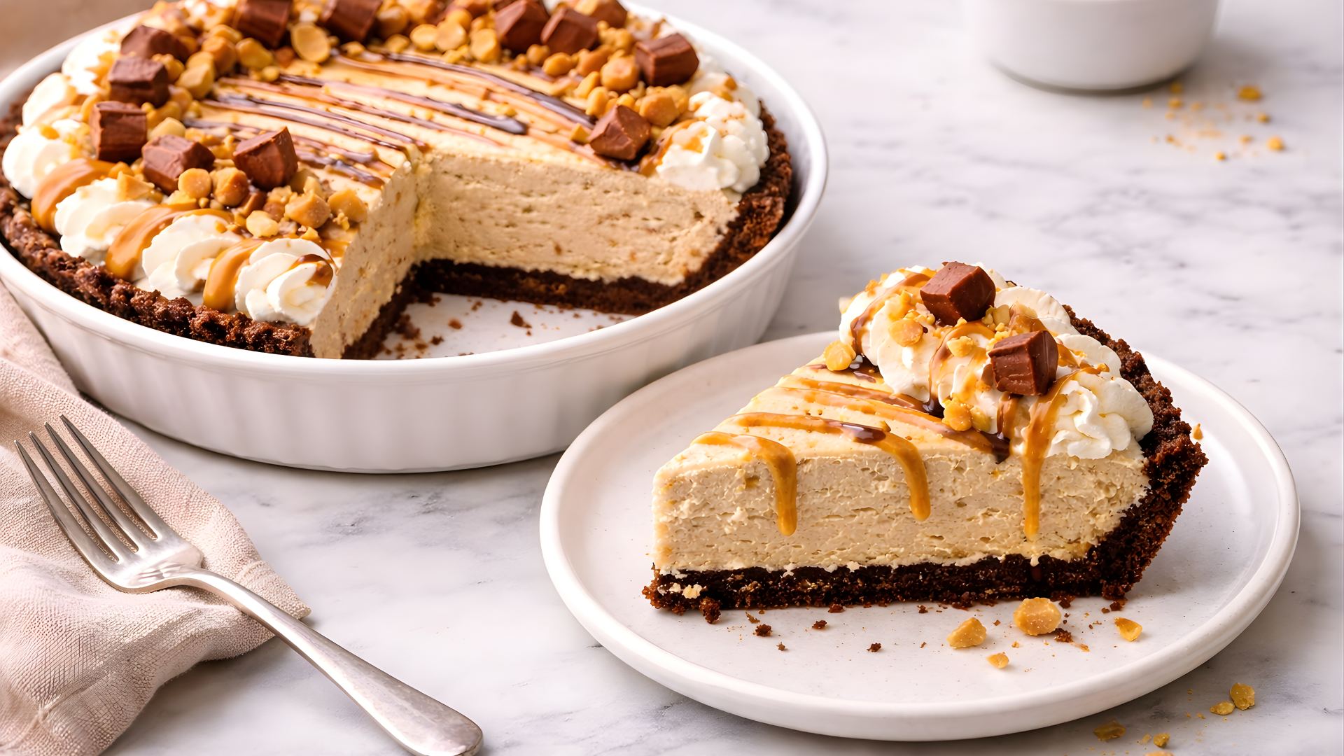 No-Bake Cream Cheese Peanut Butter Pie